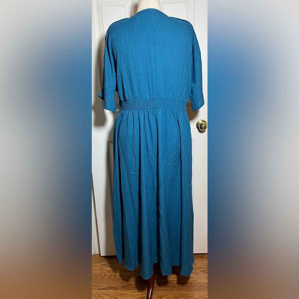 BloomChic Women’s Teal Blue Textured Maxi Dress - Picture 4 of 6